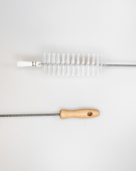 Rohrwischer / Nylon, Ø 60 mm, 60 cm lang, mit Kopfbündel und Holzgriff
